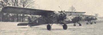 Black and white photo of one of the college's prop planes