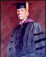 Portrait of Lyon Tyler in purple and black regalia